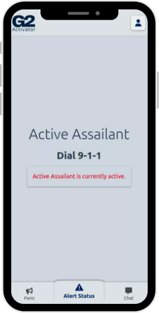 Activator app showing an active alert