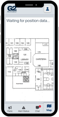 If your system has G2 Mobile Panic Buttons, the location of the press will populate on the map tab